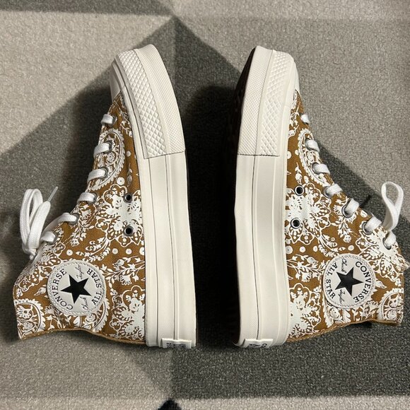 Converse Chuck Taylor All Star Floral Paisley Platform Sneakers Women's Size 7 - Picture 8 of 12